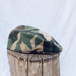 Army green pattern flat cap